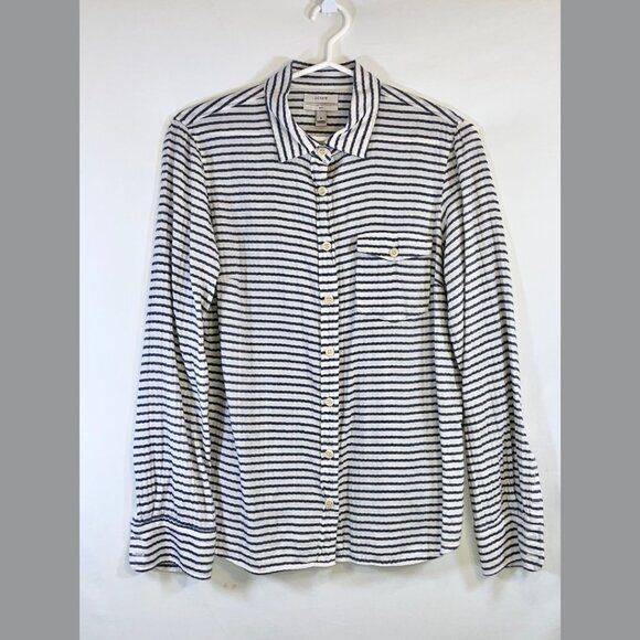 J.Crew Women's Striped Button Down Blouse - Size 8 - Picture 1 of 6